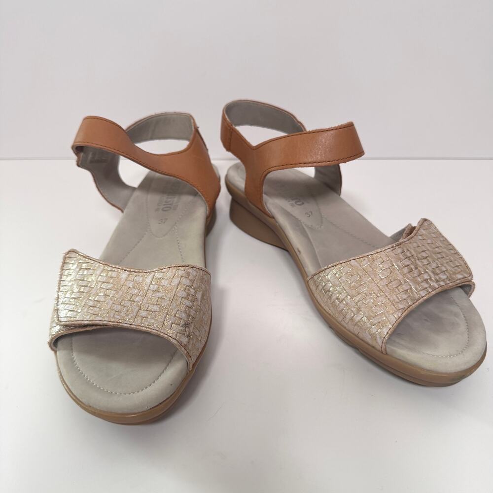 Mephisto Womens Pattie Sandals Size 37 / 7 Strappy Neutral Casual Classic Taupe